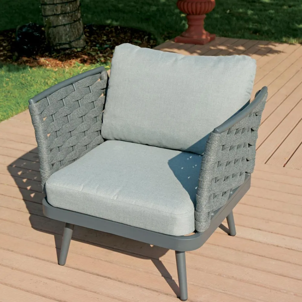 Viadurini in the Garden Garten Lounge Set-Outdoor-Wohnzimmer mit Aluminium-Couchtisch in verschiedenen Farben - Harmony