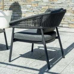 Viadurini in the Garden Garten Lounge Set-Outdoor-Wohnzimmer mit Kissen und abgerundeten Armlehnen - Zenith