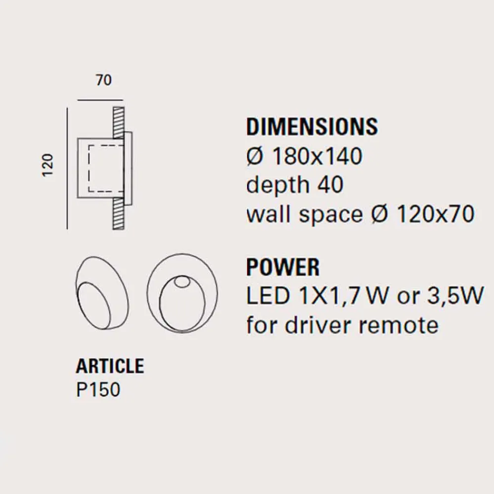 Toscot Garten-Wandlampen-Ovale Außenwandleuchte aus farbigem Ton Oval -