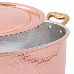 Viadurini Kitchen Kochgeschirr-Ovale handverzinnte Kupferkasserolle für Backofen und Deckel 37x26 cm - Mariag