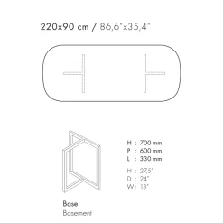 Viadurini Living Esstisch Oval|Esstische-Ovaler Esstisch aus Feinsteinzeug und Metall Made in Italy - Emilio