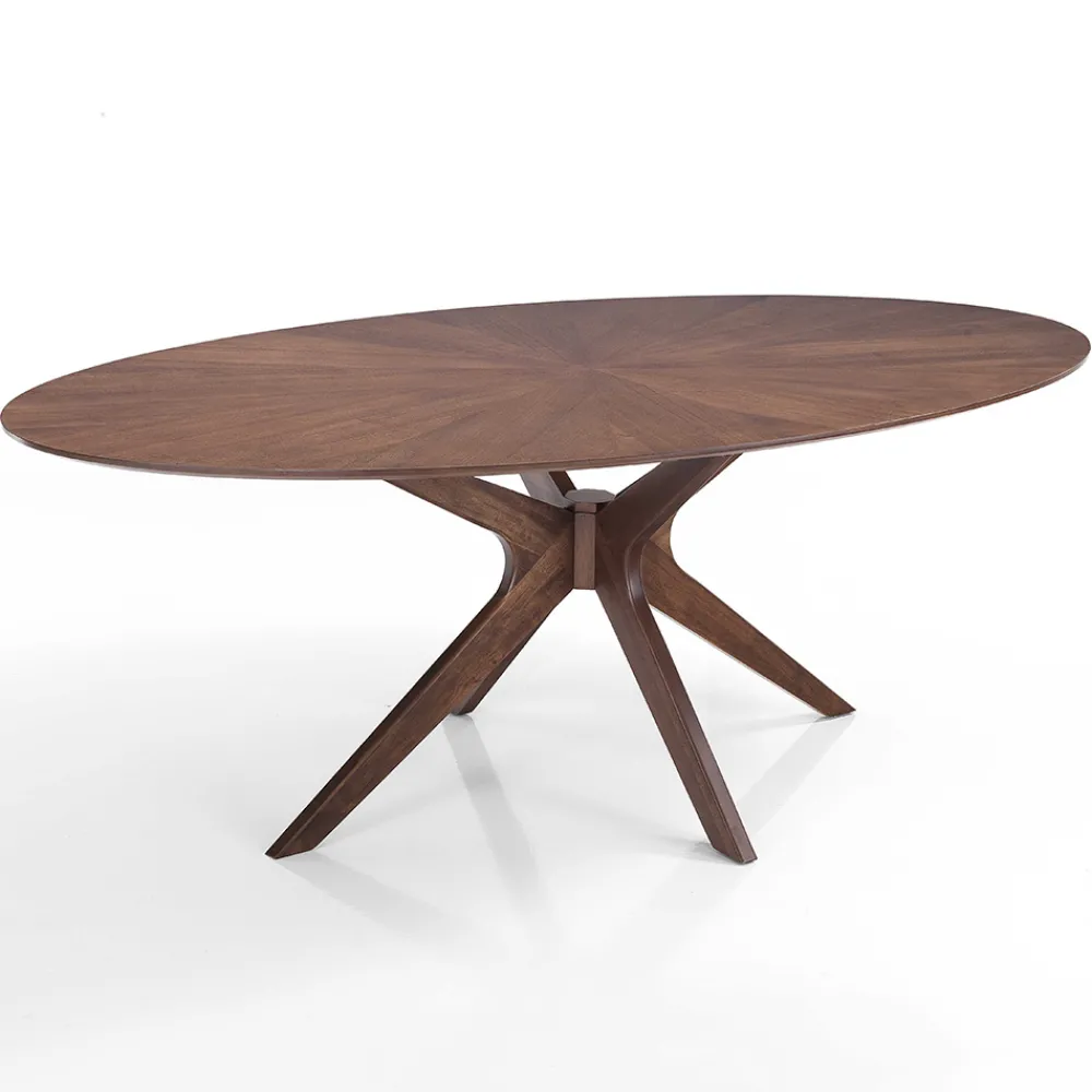 Viadurini Living Esstisch Oval|Esstische-Ovaler Esstisch aus Mdf mit Massivholzstruktur - Fulmine