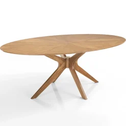 Viadurini Living Esstisch Oval|Esstische-Ovaler Esstisch aus Mdf mit Massivholzstruktur - Fulmine