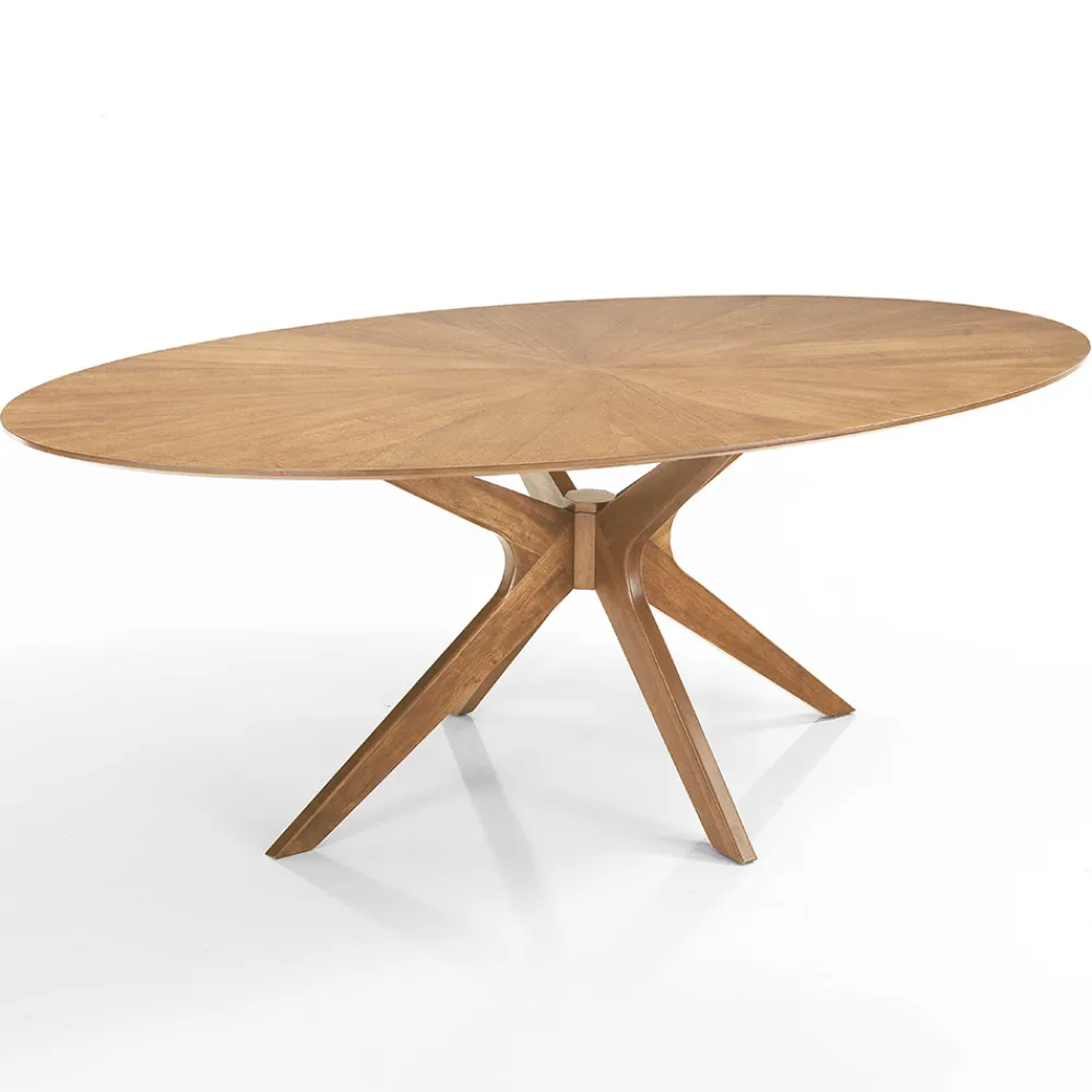 Viadurini Living Esstisch Oval|Esstische-Ovaler Esstisch aus Mdf mit Massivholzstruktur - Fulmine