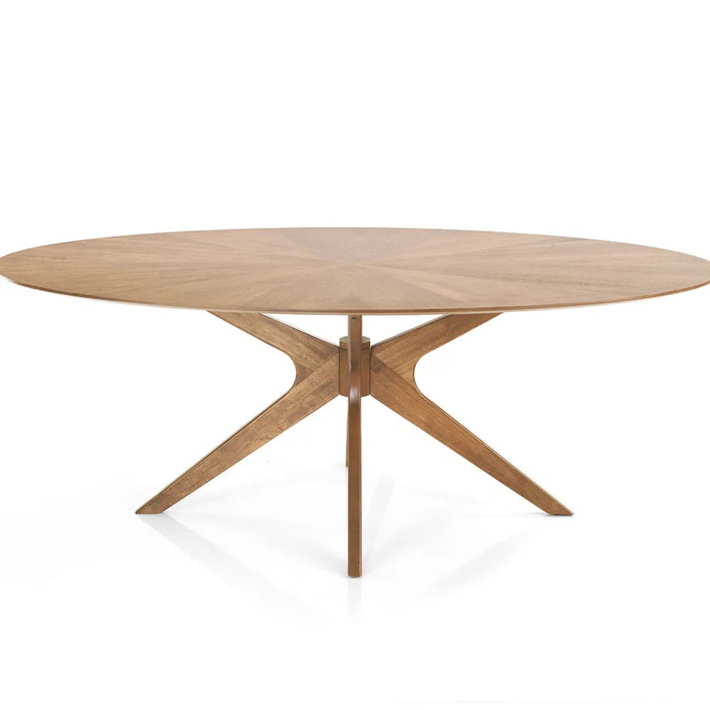 Viadurini Living Esstisch Oval|Esstische-Ovaler Esstisch aus Mdf mit Massivholzstruktur - Fulmine