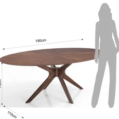 Viadurini Living Esstisch Oval|Esstische-Ovaler Esstisch aus Mdf mit Massivholzstruktur - Fulmine