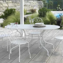 Viadurini in the Garden Gartentische Aus Aluminium-Ovaler Gartentisch ganz aus Metall - Archiv