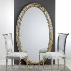 Viadurini Classic Standspiegel|Wandspiegel-Ovaler Stand und Wandspiegel Altsilber 114x190 Life