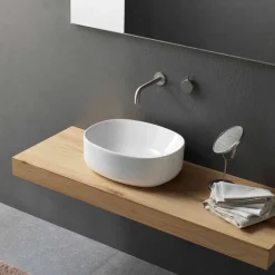 Viadurini Bathroom Keramikwaschbecken-Ovales Arbeitsplattenwaschbecken mit modernem Design aus weißer Keramik - Ventori2