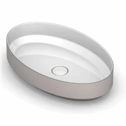 Viadurini Bathroom Keramikwaschbecken-Ovales Aufsatzspülbecken aus Keramik, hergestellt in Italien, Yoel