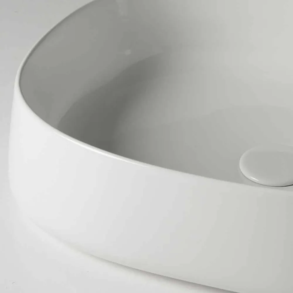 Viadurini Bathroom Keramikwaschbecken-Ovales Aufsatzwaschbecken aus Keramik L 50 cm Made in Italy - Cordino