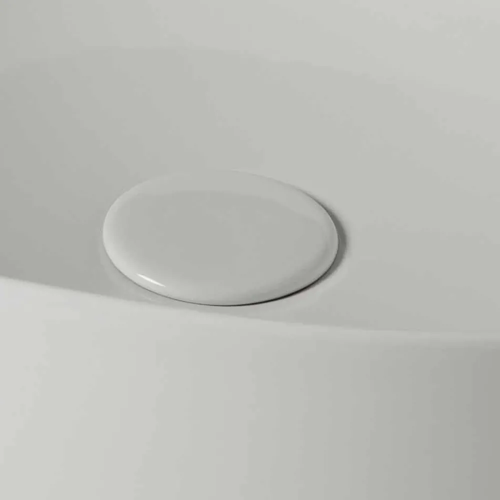 Viadurini Bathroom Keramikwaschbecken-Ovales Aufsatzwaschbecken aus Keramik L 50 cm Made in Italy - Cordino