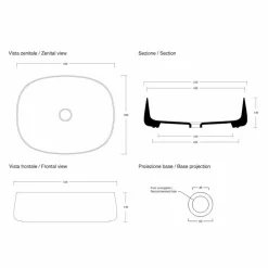 Viadurini Bathroom Keramikwaschbecken-Ovales Aufsatzwaschbecken aus Keramik L 50 cm Made in Italy - Cordino