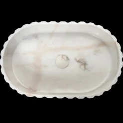 Viadurini Bathroom Steinwaschbecken-Ovales Aufsatzwaschbecken für das Badezimmer aus weißem Marmor – Cunzit