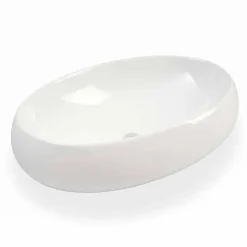 Viadurini Bathroom Keramikwaschbecken-Ovales Aufsatzwaschbecken aus weißer Keramik Made in Italy - Bergen