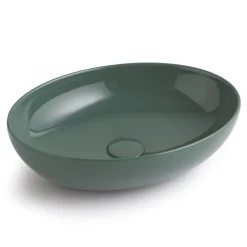 Viadurini Bathroom Farbige Waschbecken|Keramikwaschbecken-Ovales Aufsatzwaschbecken aus glänzender Keramik L 50 cm Made in Italy - Ferry