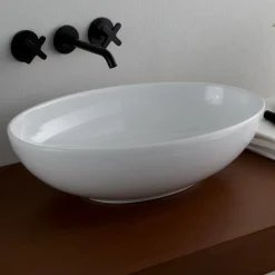 Viadurini Bathroom Farbige Waschbecken|Keramikwaschbecken-Ovales Aufsatzwaschbecken aus glänzender Keramik L 50 cm Made in Italy - Ferry