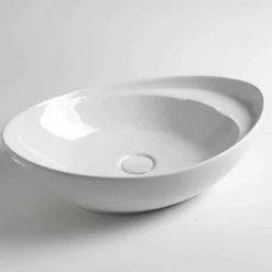 Viadurini Bathroom Keramikwaschbecken-Ovales Aufsatzwaschbecken aus Keramik Made in Italy - Mammut