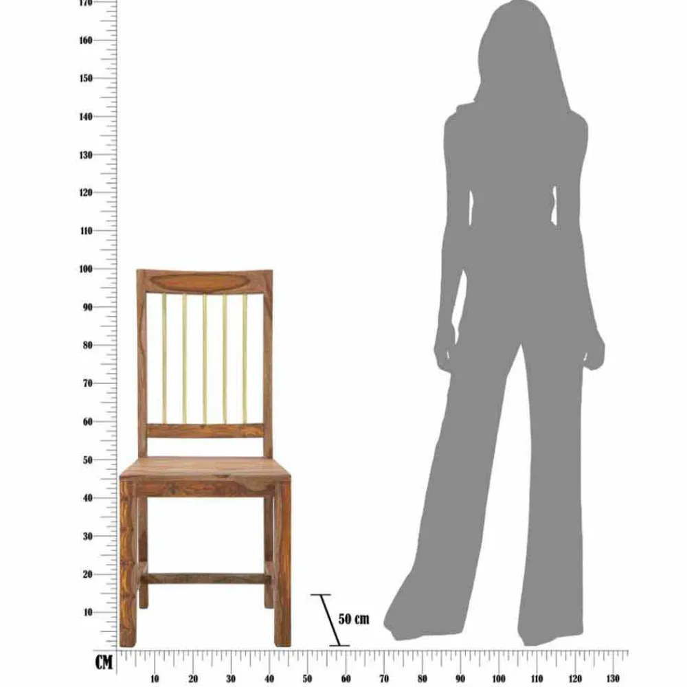 Viadurini Living Moderne Stühle-Paar 2 Design-Küchenstühle komplett aus Holz - Sandy