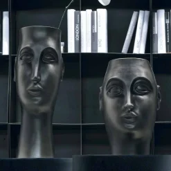 Viadurini Living Deko Artikel Und Wohnaccessoires-Paar gesichtsförmige Keramikornamente, Made in Italy - Visage