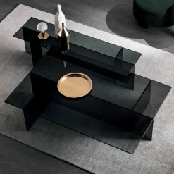 Viadurini Living Moderne Couchtische-Paar moderne Couchtische aus Rauchglas Made in Italy - Sestola