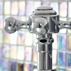 Viadurini Bathroom Waschbeckenarmaturen-Paar Waschtischarmaturen aus Messing im Vintage-Design Made in Italy - Elisea