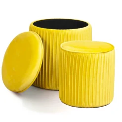 Viadurini Living Sitzsäcke|Sitzsäcke-Paar Wohnzimmer-Poufs mit farbigem Samtbehälter – Tokio