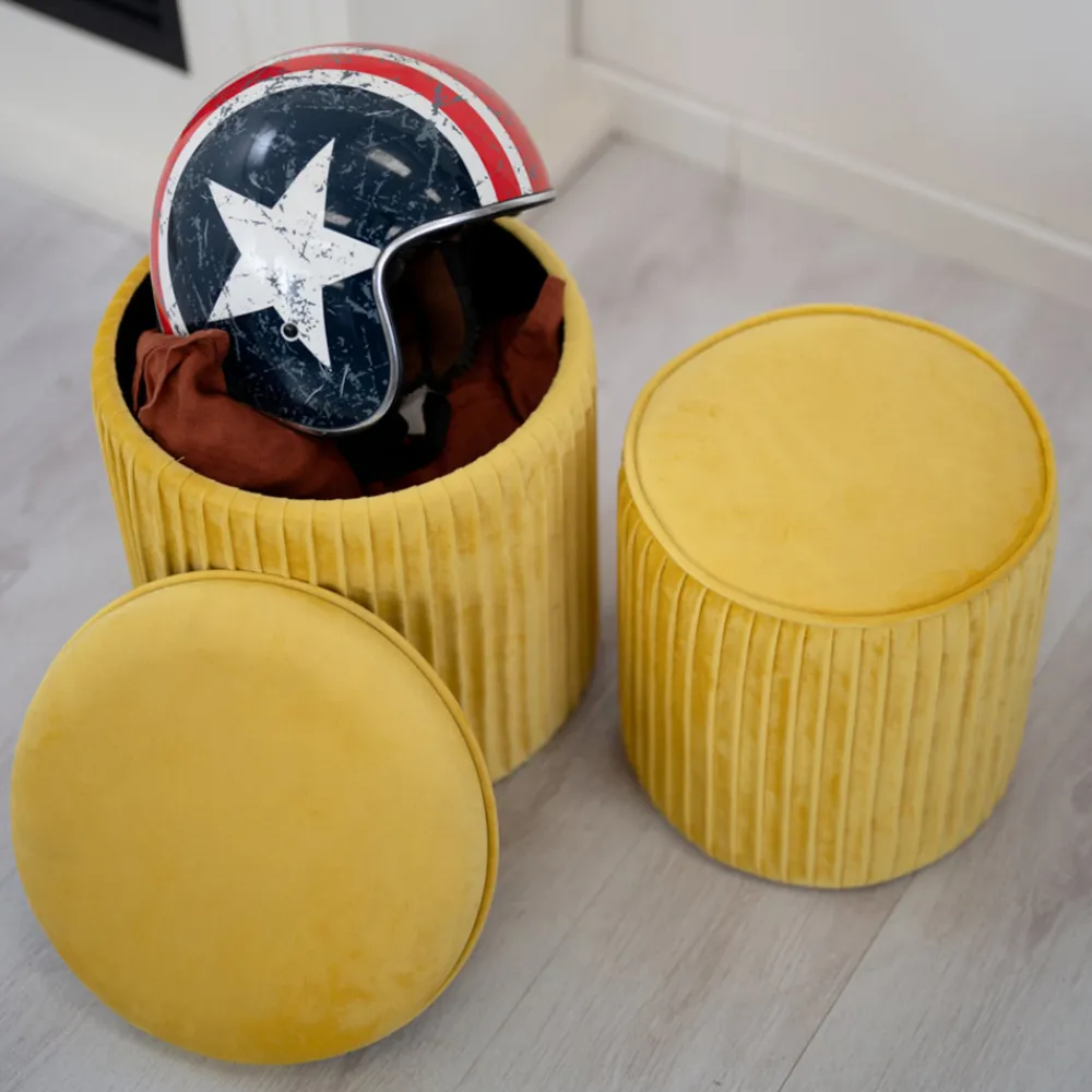 Viadurini Living Sitzsäcke|Sitzsäcke-Paar Wohnzimmer-Poufs mit farbigem Samtbehälter – Tokio