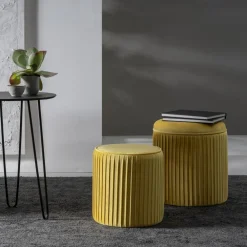 Viadurini Living Sitzsäcke|Sitzsäcke-Paar Wohnzimmer-Poufs mit farbigem Samtbehälter – Tokio