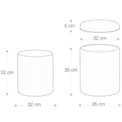 Viadurini Living Sitzsäcke|Sitzsäcke-Paar Wohnzimmer-Poufs mit farbigem Samtbehälter – Tokio