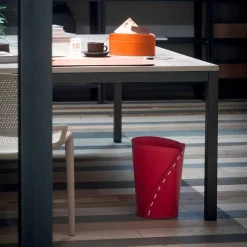 Limac Design Bürozubehör-Papierkorb aus Leder für Servus Büro, handgefertigt in Italien