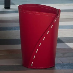 Limac Design Bürozubehör-Papierkorb aus Leder für Servus Büro, handgefertigt in Italien