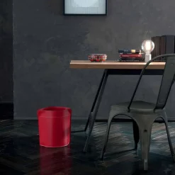 Limac Design Bürozubehör-Papierkorb aus recyceltem Canistro-Leder in Italien