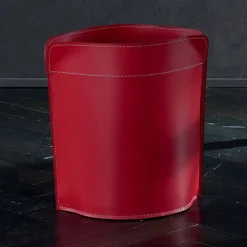 Limac Design Bürozubehör-Papierkorb aus recyceltem Canistro-Leder in Italien