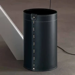 Limac Design Bürozubehör-Papierkorb aus regeneriertem handgefertigtem Leder Battista