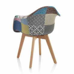 Viadurini Living Moderne Sessel-Patchwork Design Sessel aus Stoff mit Holzbeinen, 2 Stück - Selena