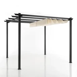 Viadurini in the Garden Gartenideen-Pavillon aus epoxidpulverlackiertem Aluminium und Gleittuch – Manger