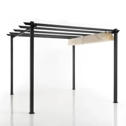 Viadurini in the Garden Gartenideen-Pavillon aus epoxidpulverlackiertem Aluminium und Gleittuch – Manger