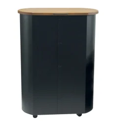 Viadurini Fire Design Pelletkorb-Pellethalter aus Metall mit Rädern und Holzdeckel, hergestellt in Italien – Bisonte