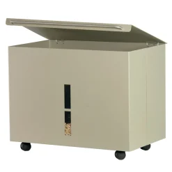 Viadurini Fire Design Pelletkorb-Pellethalter aus Metall mit Rädern und Deckel, hergestellt in Italien – Gazza