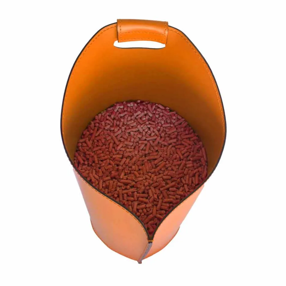 Firestyle Pelletkorb-Pelletkorb aus Leder 15 kg Sapel Design