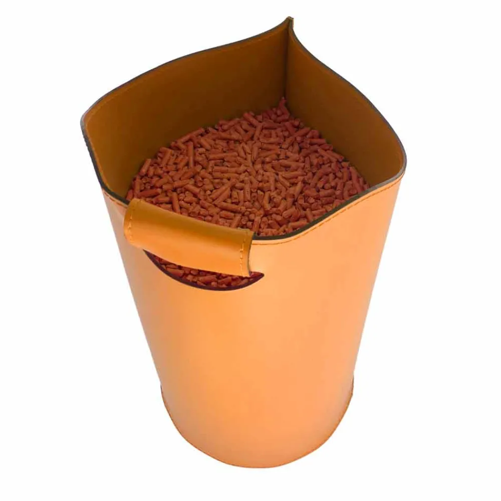 Firestyle Pelletkorb-Pelletkorb aus Leder 15 kg Sapel Design