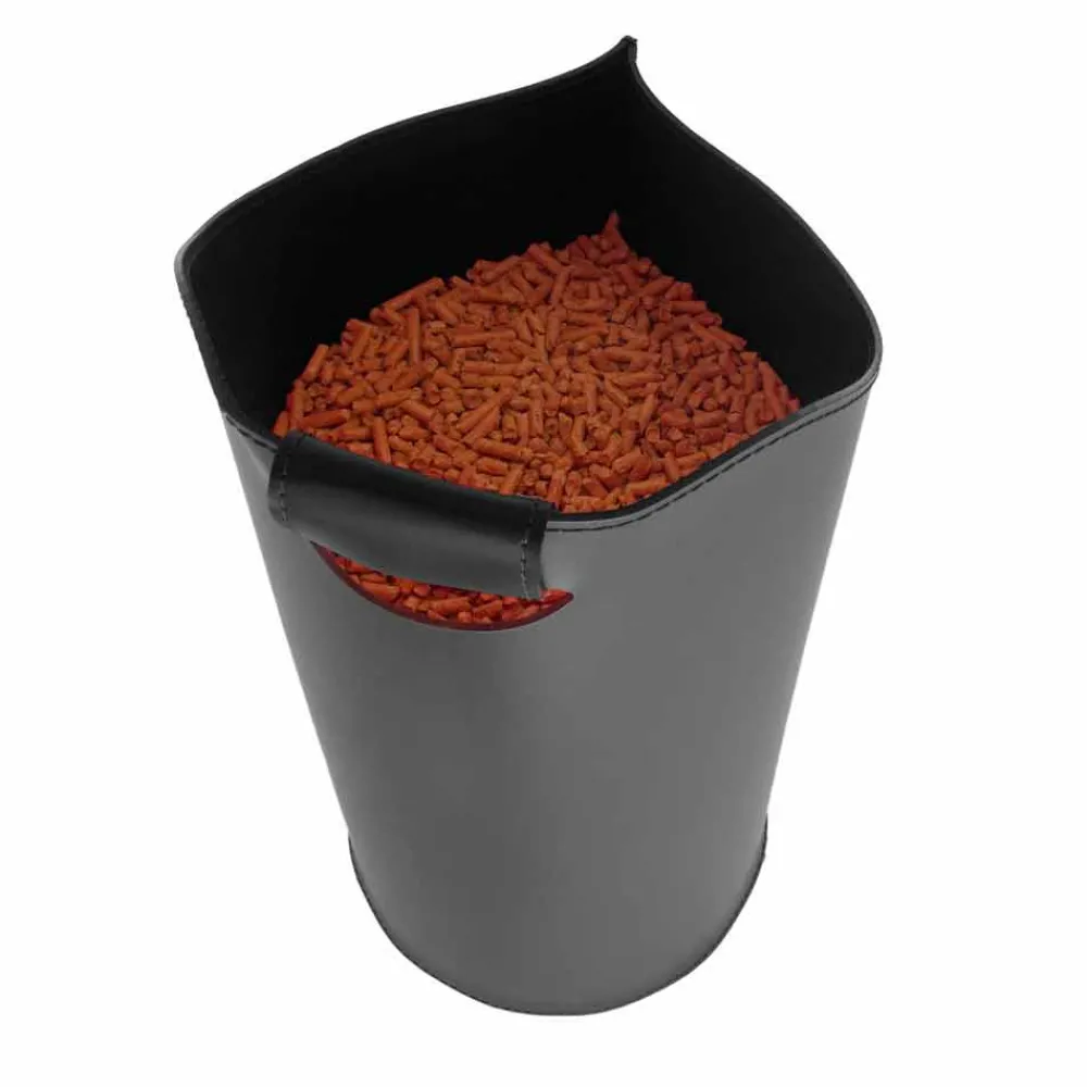 Firestyle Pelletkorb-Pelletkorb aus Leder 15 kg Sapel Design