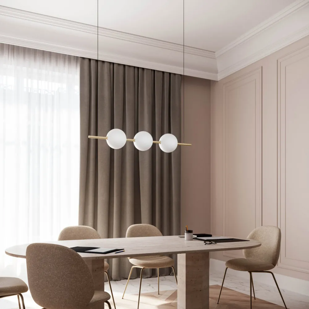 Il Fanale Moderne Pendelleuchten-Pendelleuchte 3 Lichter aus Messing und Glas 2 Ausführungen - Alma von