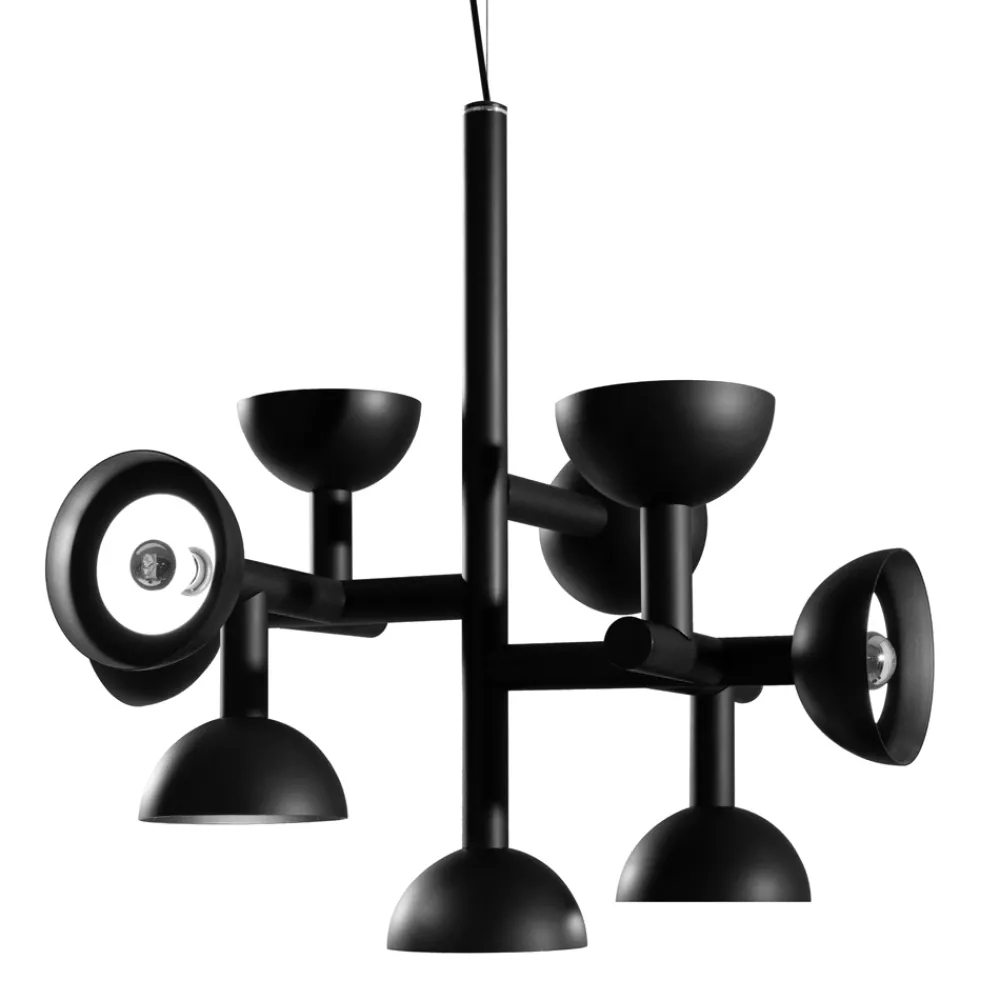 Viadurini Lighting Designer Pendelleuchten-Pendelleuchte 9 Lichter Design in Weiß oder Schwarz Aluminium - Celio