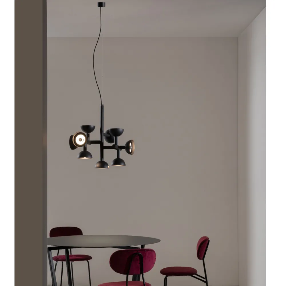 Viadurini Lighting Designer Pendelleuchten-Pendelleuchte 9 Lichter Design in Weiß oder Schwarz Aluminium - Celio