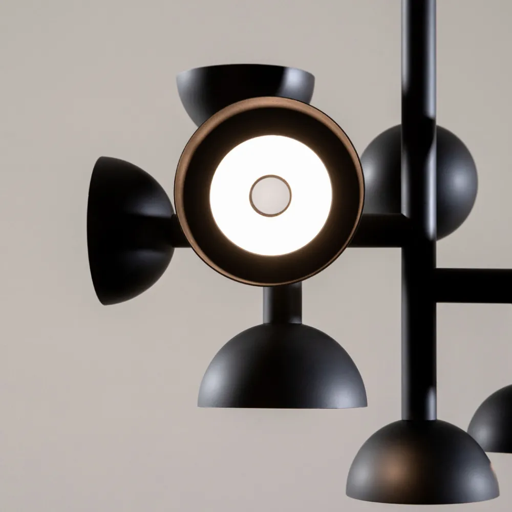 Viadurini Lighting Designer Pendelleuchten-Pendelleuchte 9 Lichter Design in Weiß oder Schwarz Aluminium - Celio