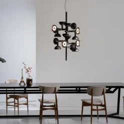 Viadurini Lighting Designer Pendelleuchten-Pendelleuchte 16 Lichter Design in Weiß oder Schwarz -Celio Aluminium