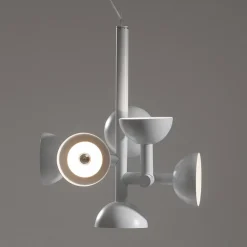 Viadurini Lighting Designer Pendelleuchten-Pendelleuchte 6 Lichter Design in Weiß oder Schwarz Aluminium - Celio