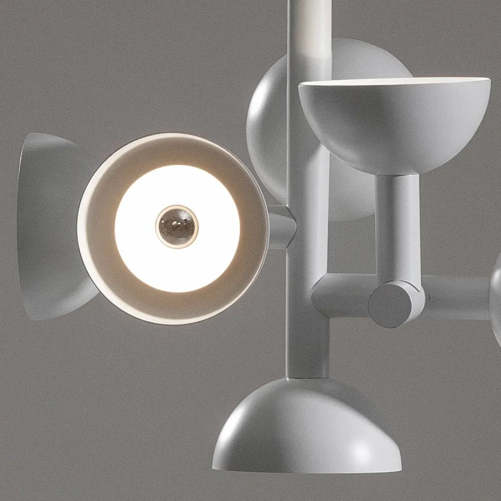 Viadurini Lighting Designer Pendelleuchten-Pendelleuchte 6 Lichter Design in Weiß oder Schwarz Aluminium - Celio